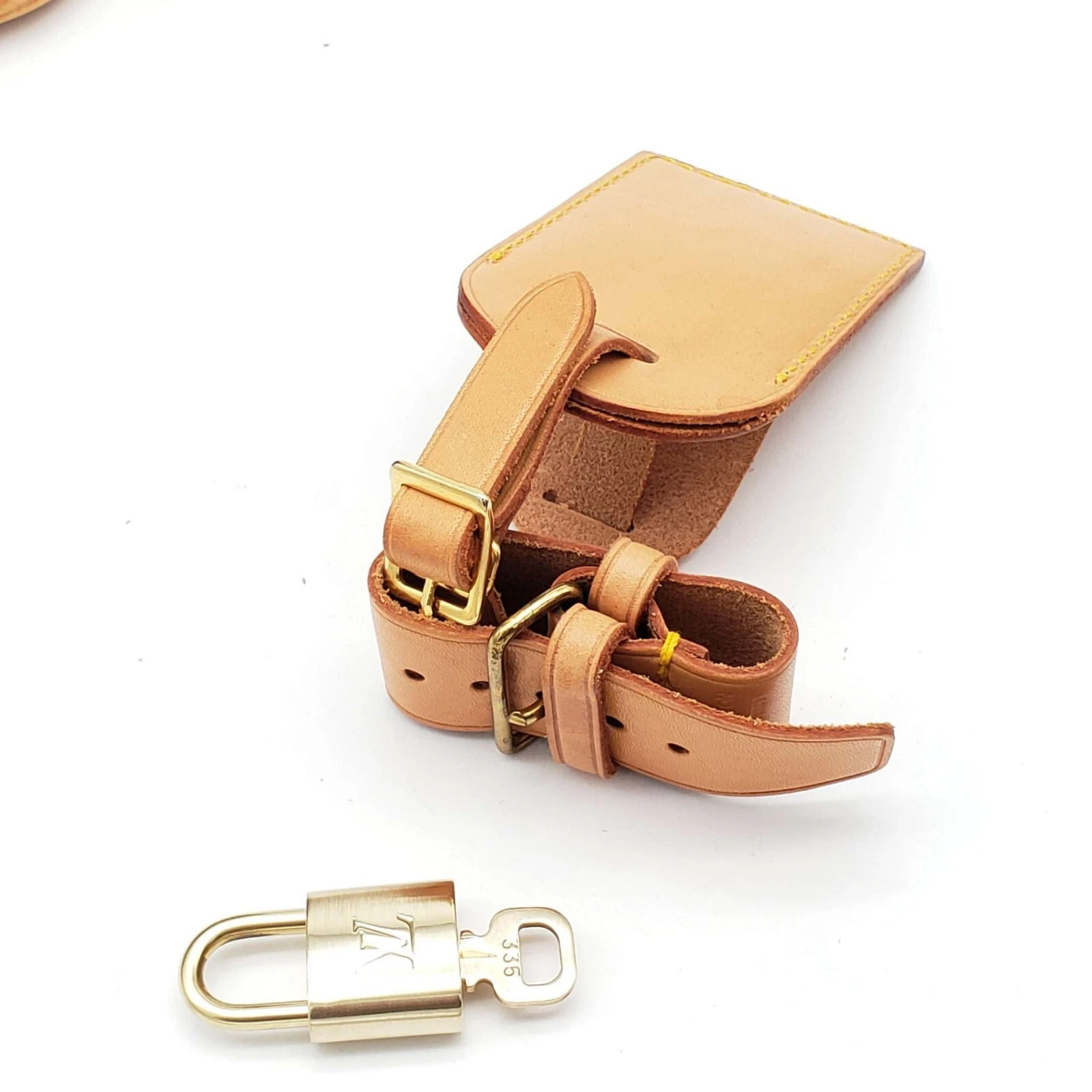 100% Authentic Louis Vuitton Gold Padlock and Luggage Tag / Name Tag/ Travel Tag