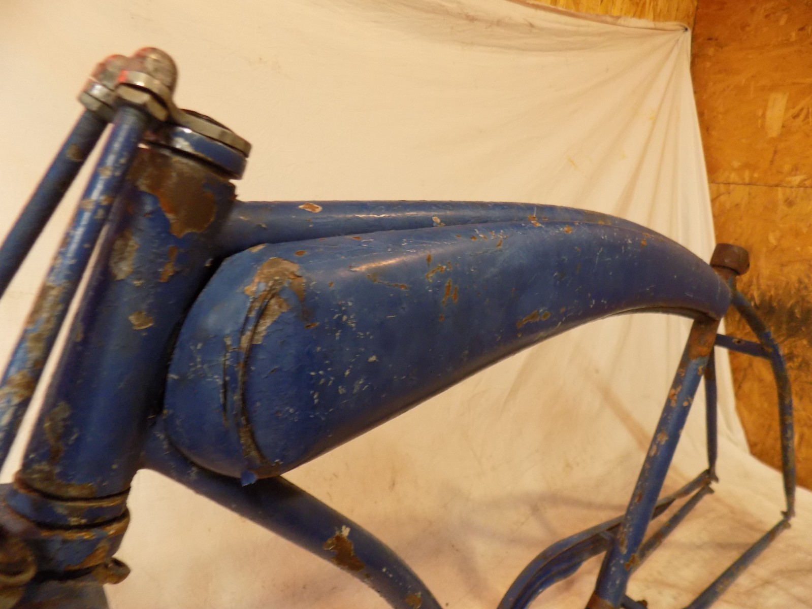 PREWAR SHELBY HIAWATHA MENS BIKE FRAME TANK FORKS CWC SCHWINN VINTAGE BARN FIND!