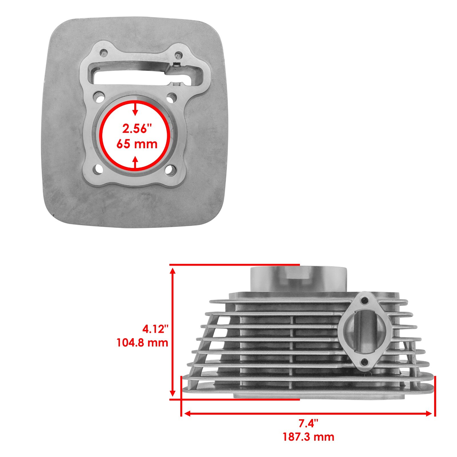 Caltric Cylinder For Polaris Phoenix 200 2005-2023 0452375 0452843 65mm 196cc
