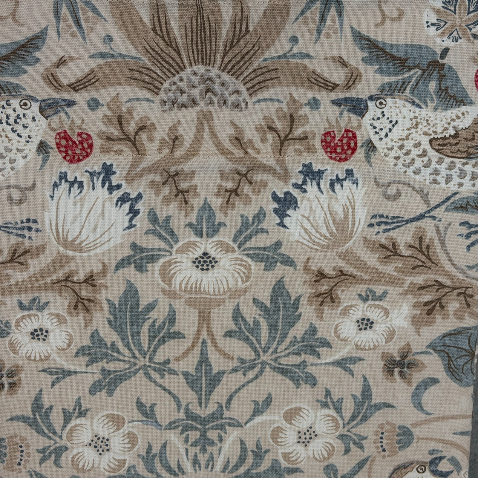 William Morris Strawberry Thief Hessian Blackout Curtain Panel Pair 50"x84” NEW