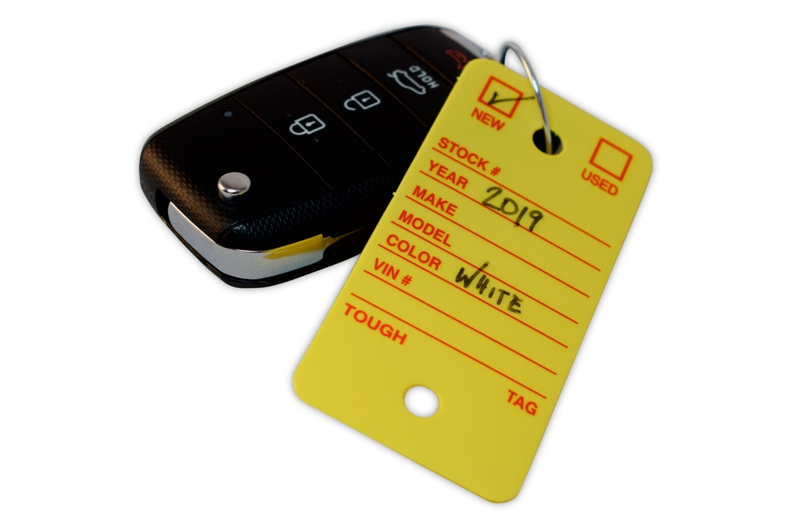 Strong Poly Key Tags | Tough Poly Rigidene Style | 500 car dealer tags