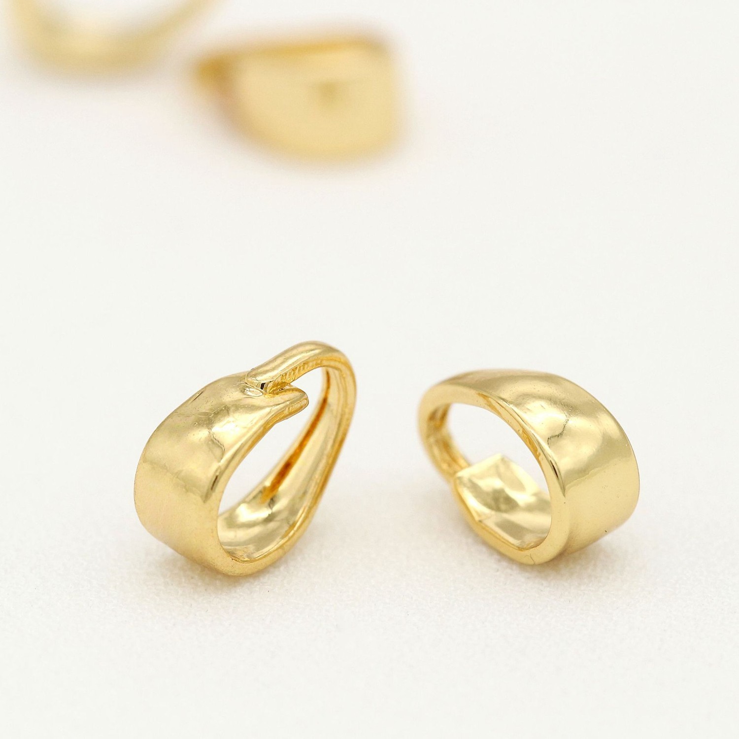 9PCS 18K Gold Plated Brass Necklace Bail Charm Pendant Connector GBF13