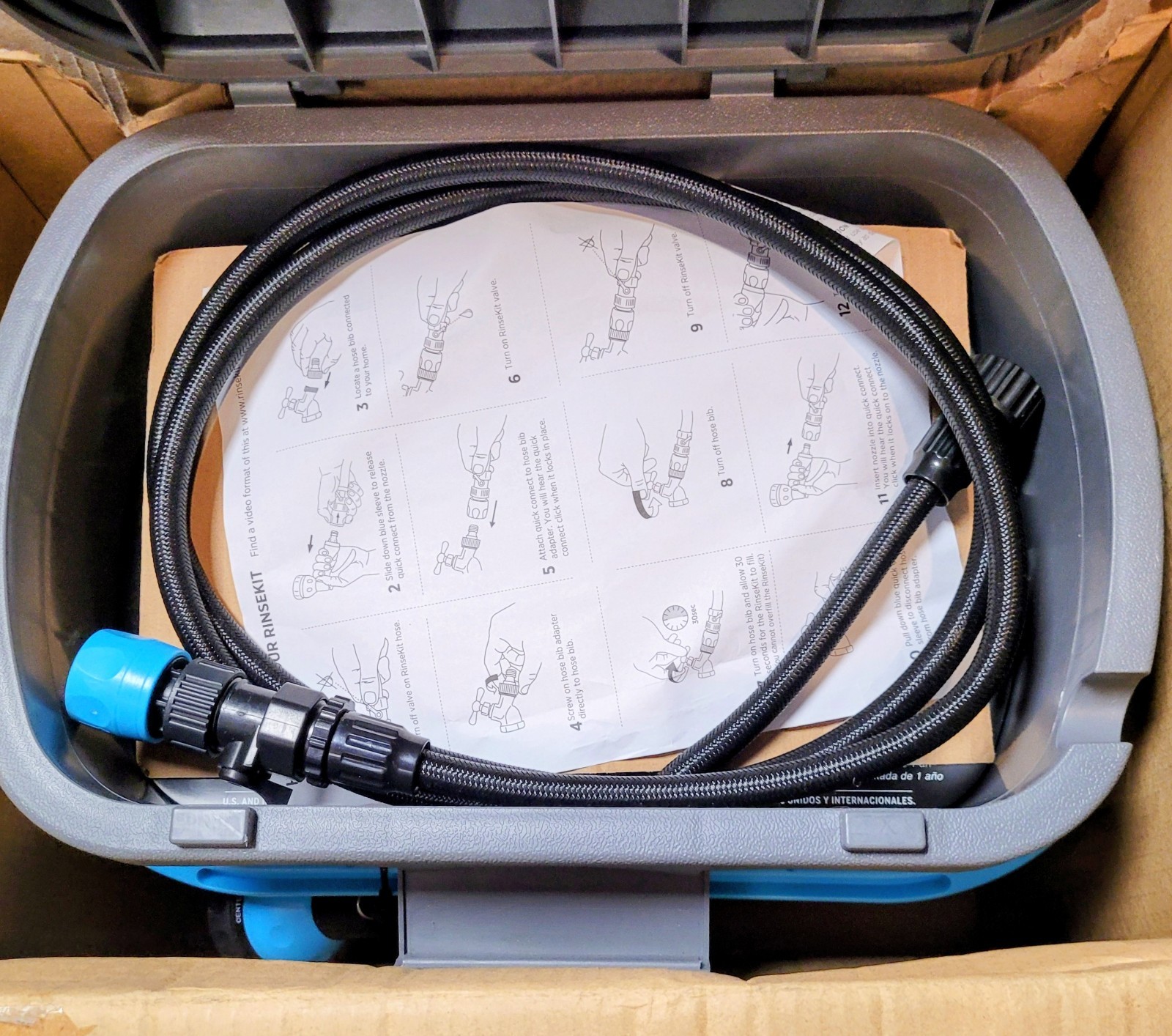 Rinsekit Plus Pressurized 2 Gallon Outdoor Portable Shower Beach RV Camping