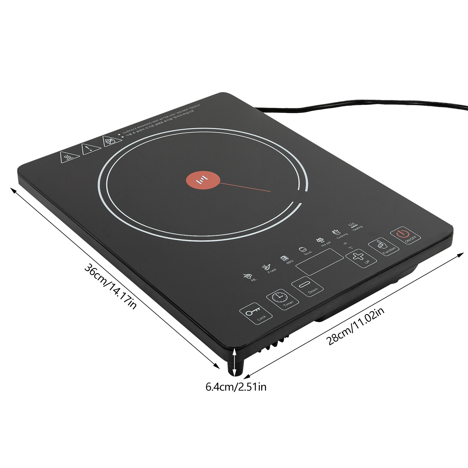Electric Cooktop Burner Cooktop Stove Top Built In Countertop LED Touch 1800W
