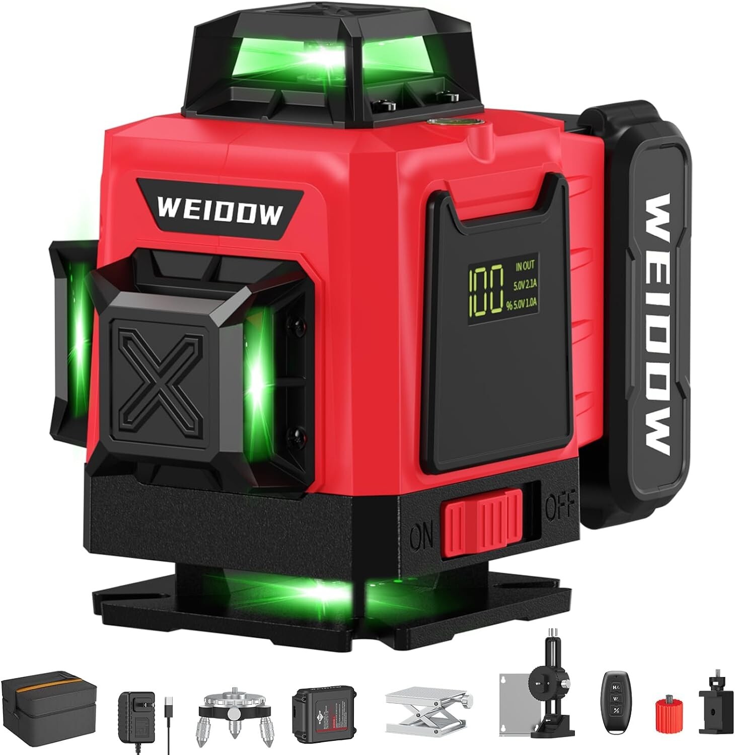 16 Lines Laser Level Self Leveling Accurate 4×360° with 4800 mAh Battery