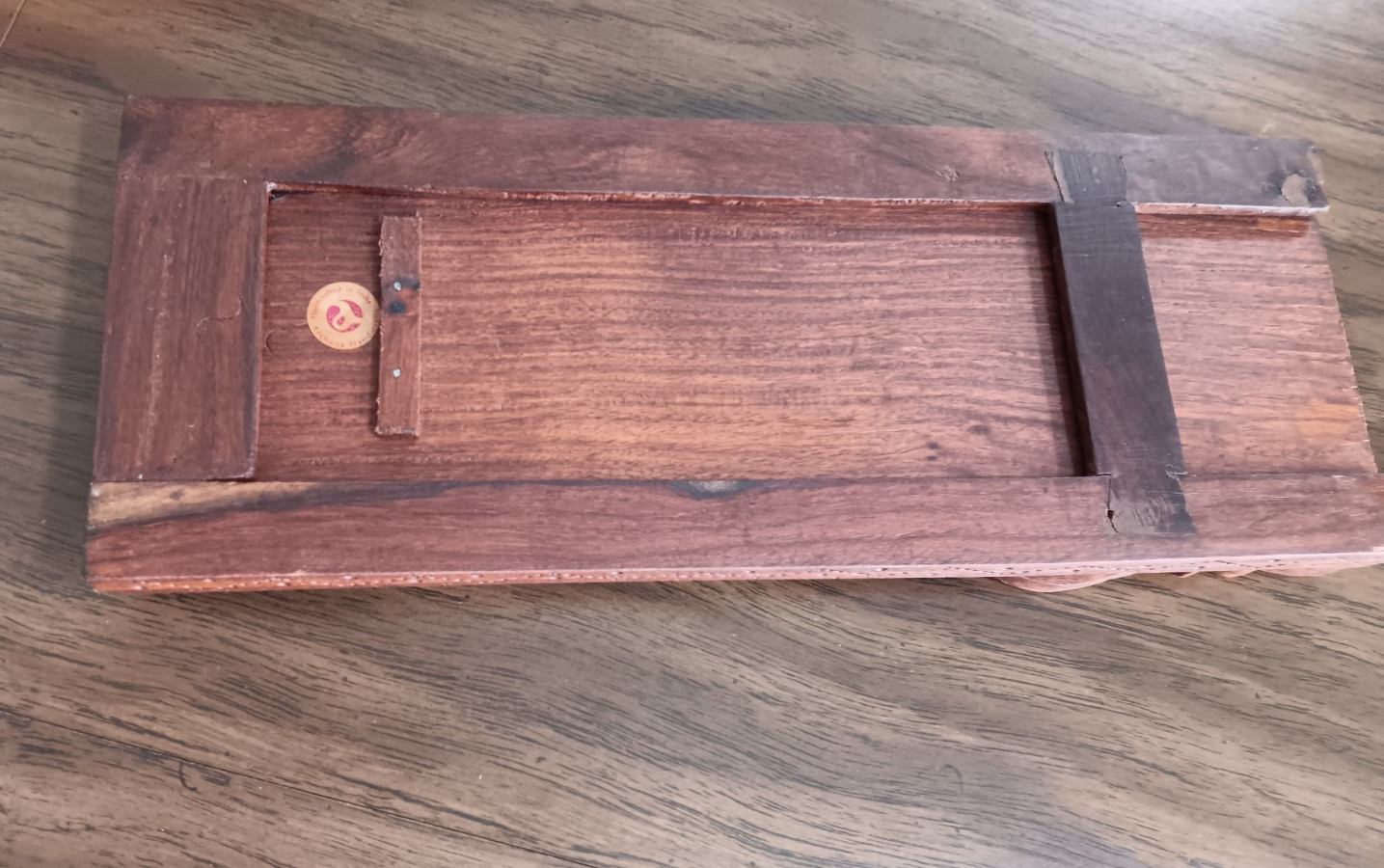 Hand Carved Ornate Wooden Floral Table Top Expandable Book End~ Made In India