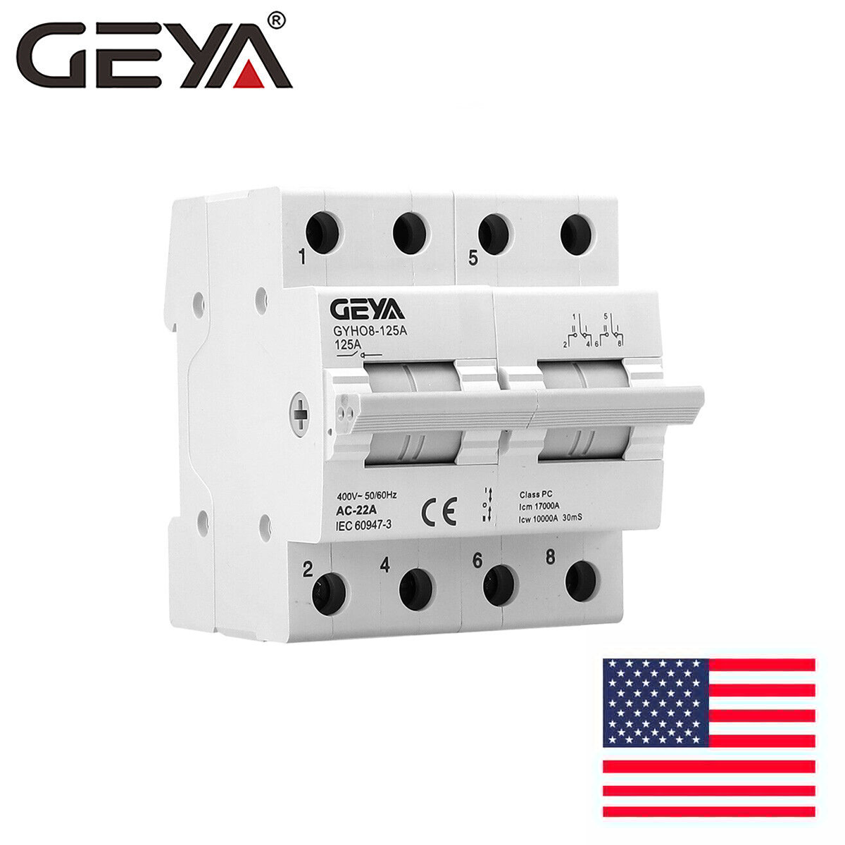 GEYA Manual Changeover Transfer Switch 2P 100A Dual Power 400V Grid & Generator