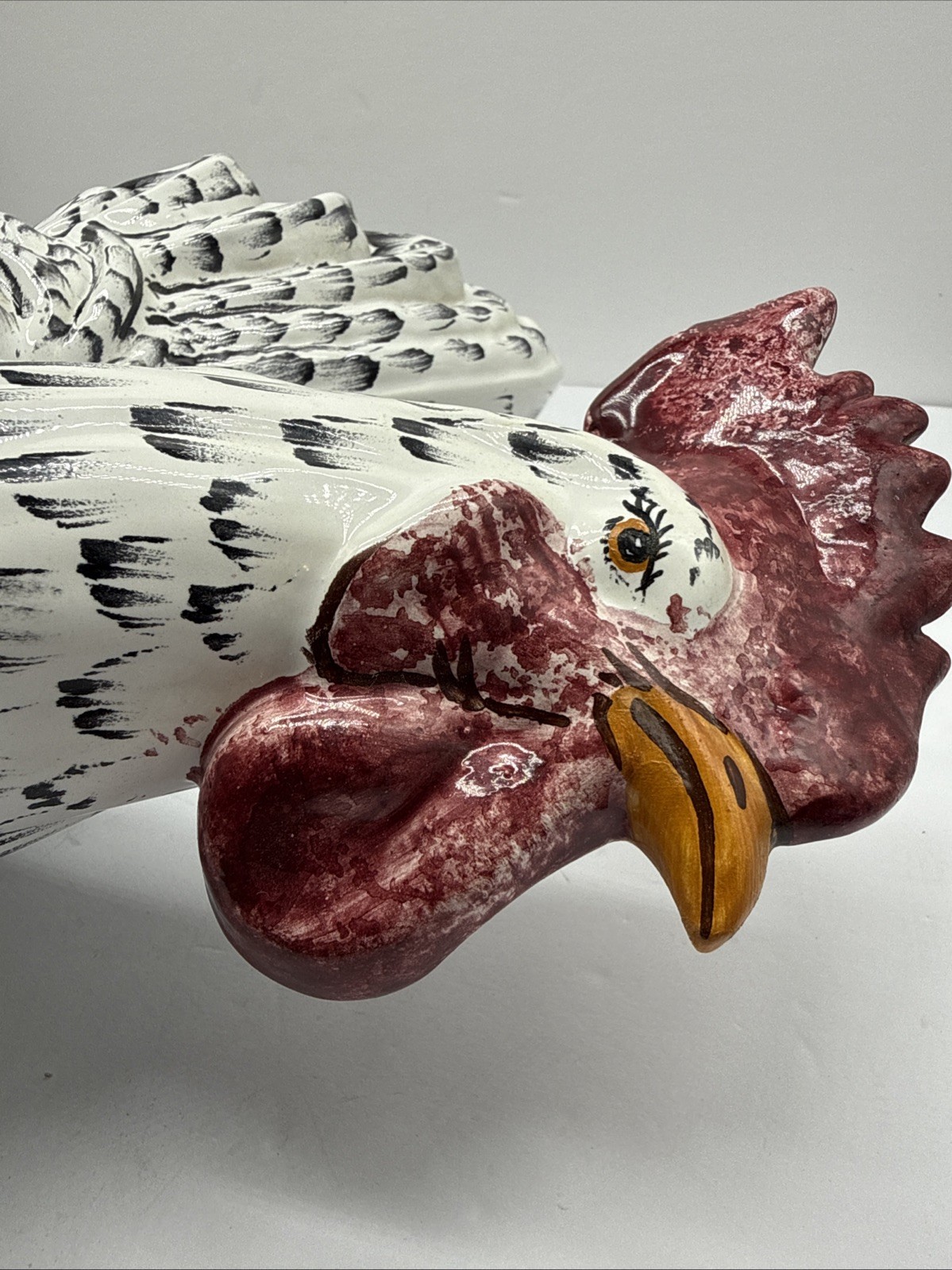 Stunning Speckled Rooster Sculpture-Italy Intrada Ceramic-16"H