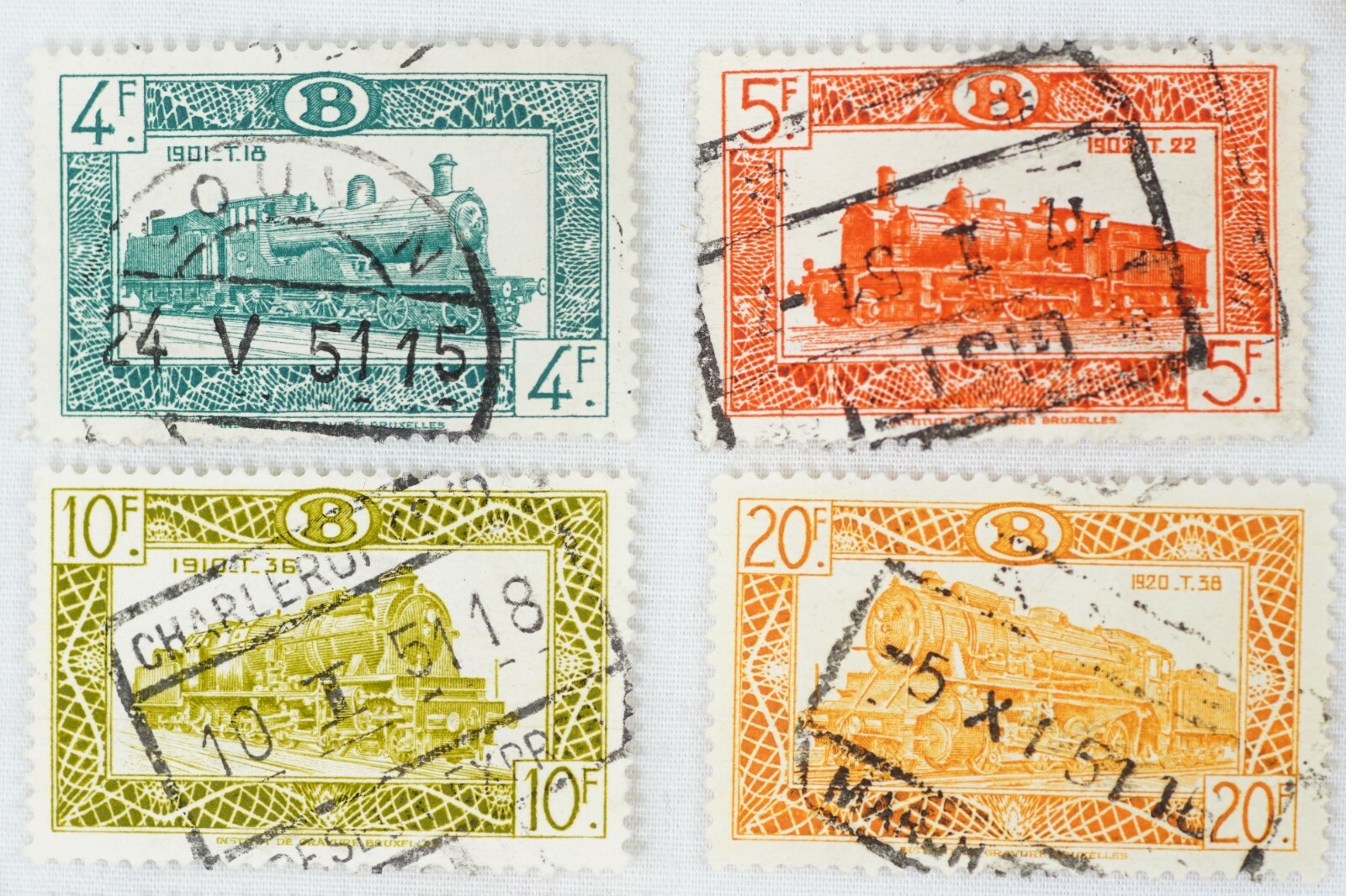1949 Belgium Locomotive Stamps w/ Commemorative Electric Locomotive Q327