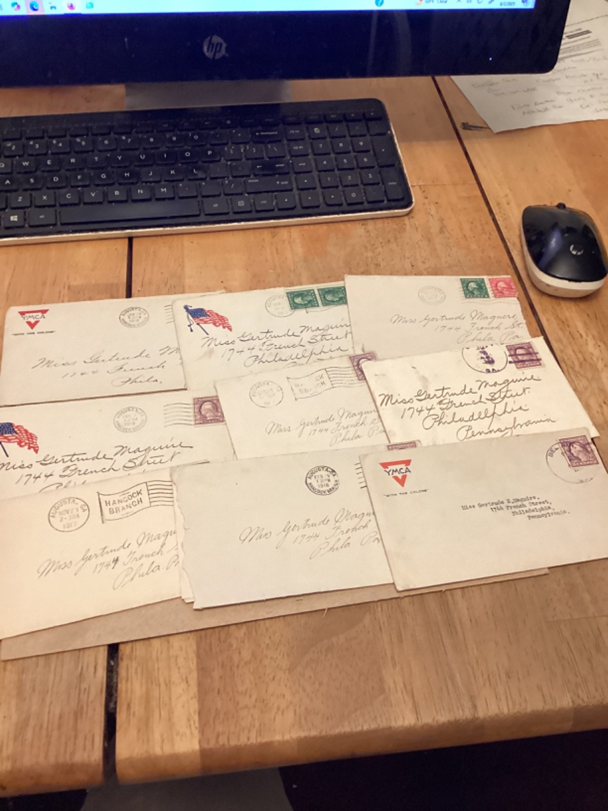 50 WW1 letters to Philadelphia from Camp Hancock,Ga,Lt Armitage Corp Beck.PA Uni
