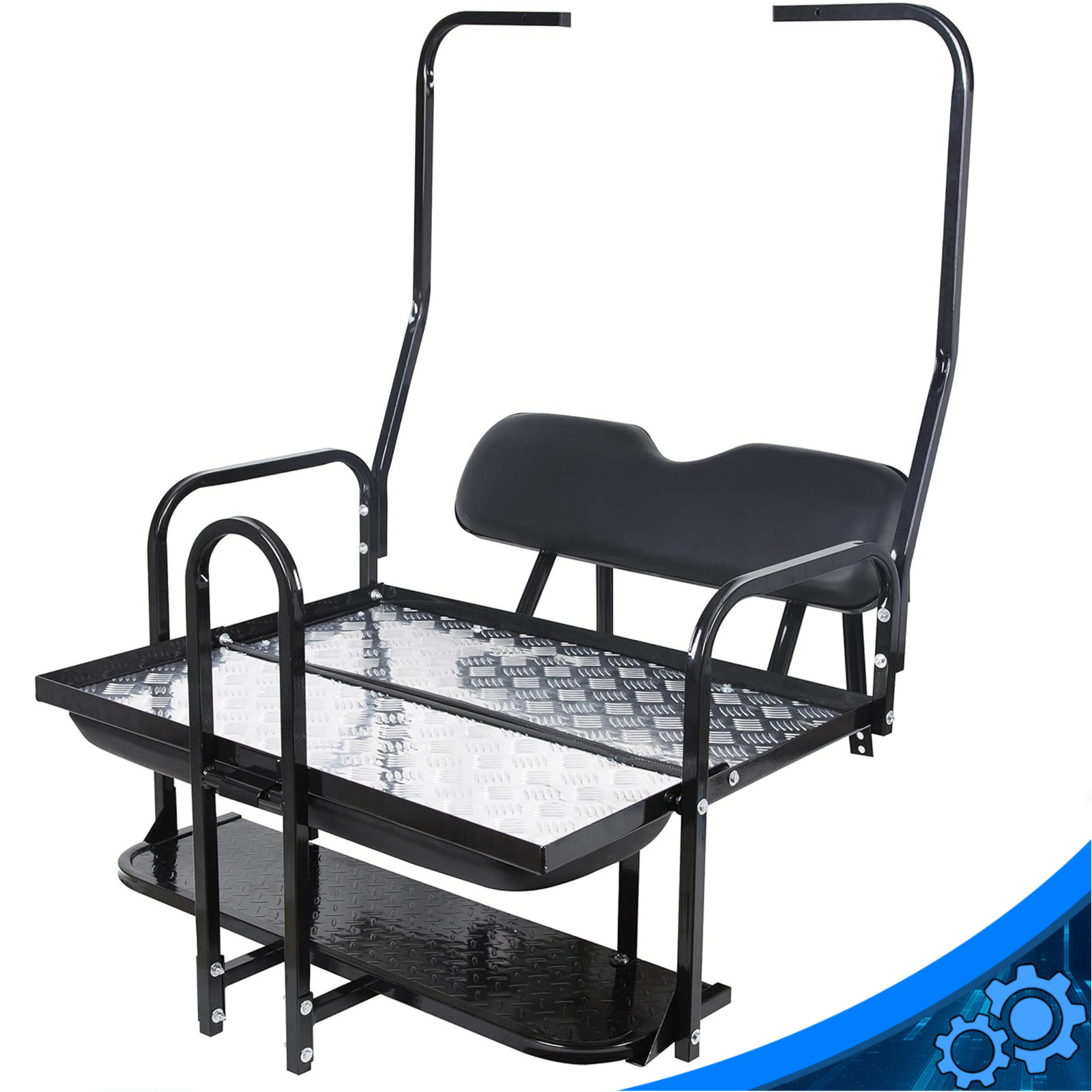 For 1982-2000.5 Club Car DS Golf Cart Flip Folding Rear Back Seat Kit+Grab Bar
