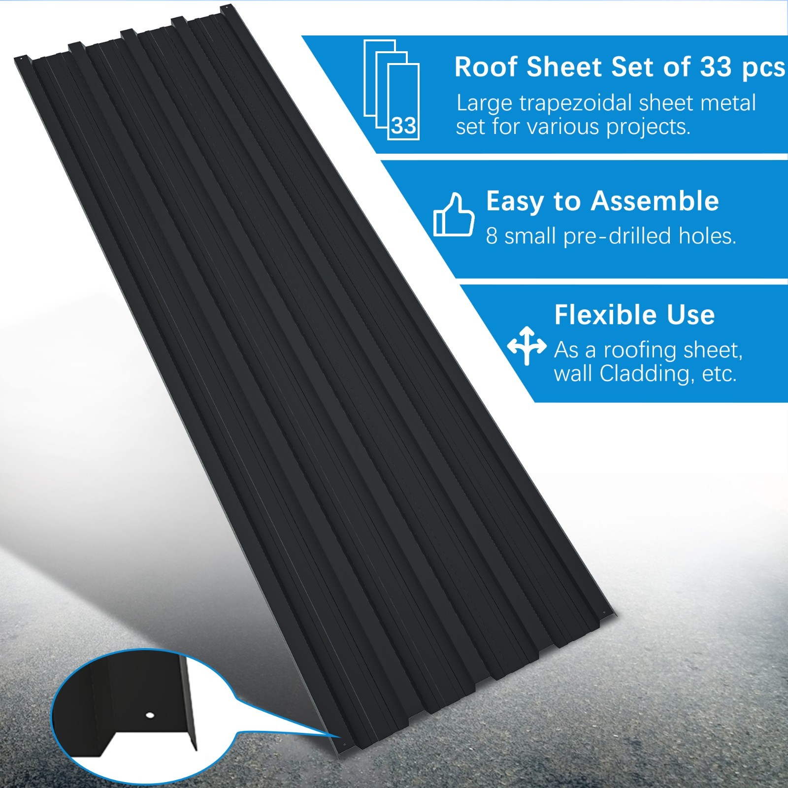 33 PCS Galvanized Steel Roof Panels Metal Roofing Sheets