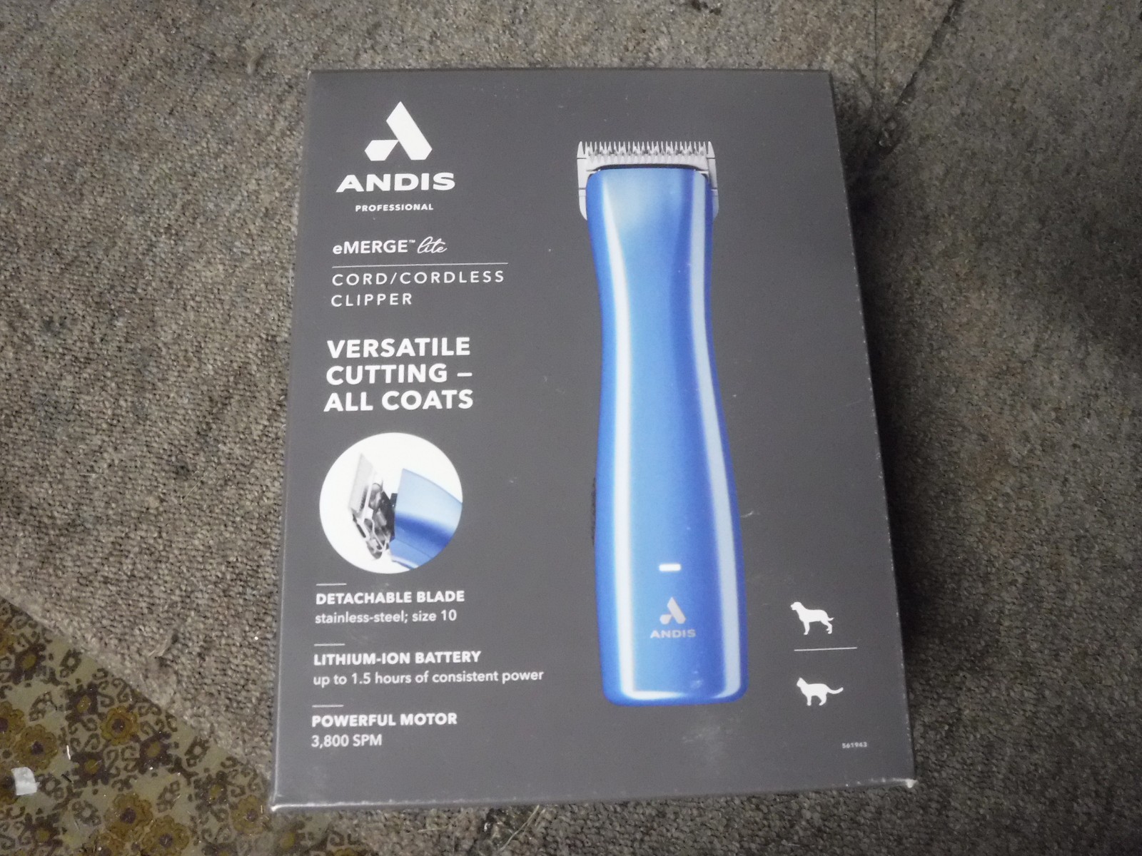 *NEW* Andis 561943 Emerge Lite Crodless Clipper, Blue AGR-3