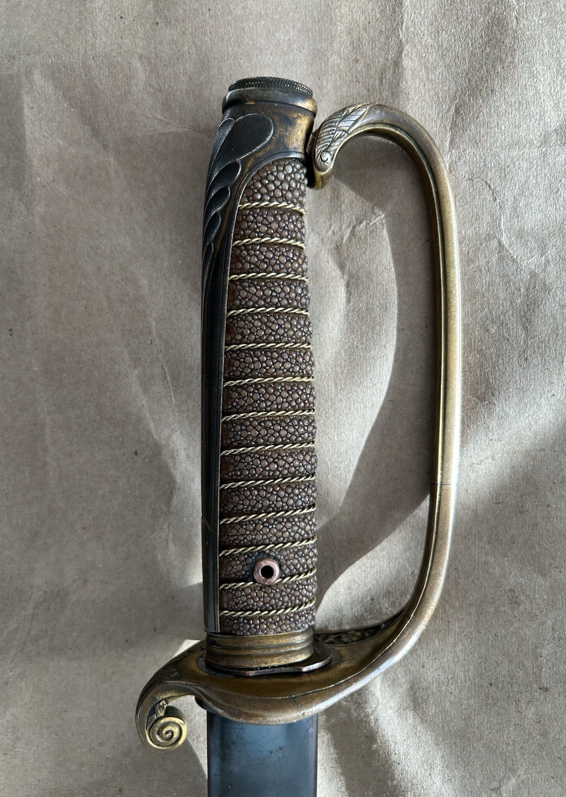 RUSSO JAPANESE WAR OFFICERS CAVALRY SWORD & SCABBARD ,BLOOD GROOVE