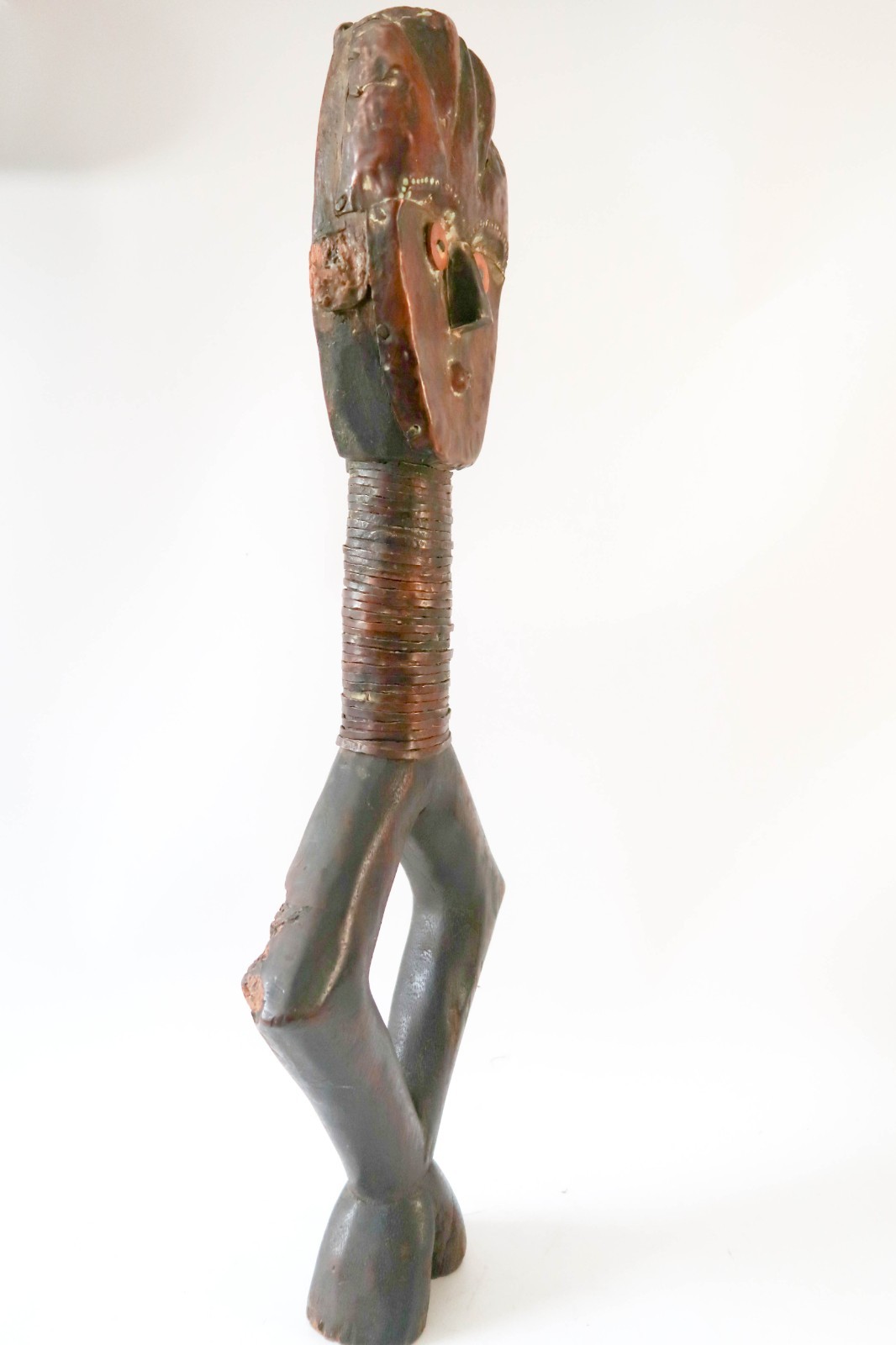 Vintage Sango Mbumba Reliquary Figure Gabon African Tribal Art Statue 22" Wood