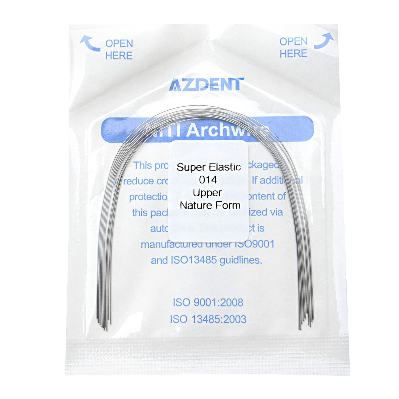AZDENT Ortodoncia Dental Super Elástica Niti Arco Redondo Alambre Ovoide/Natural