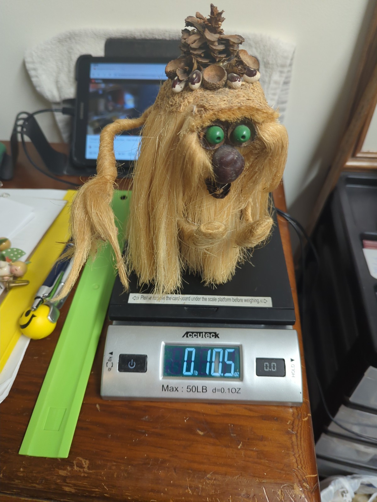 Ken Arensbak Troll Forest VTG 1970s 5 Arts Studio Folk Art Pinecone Hat 8" Tall