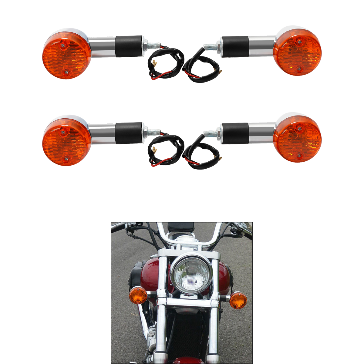 Front Rear Turn Signal Lights For Kawasaki Vulcan750 800 900 1500 1600 1700 2000