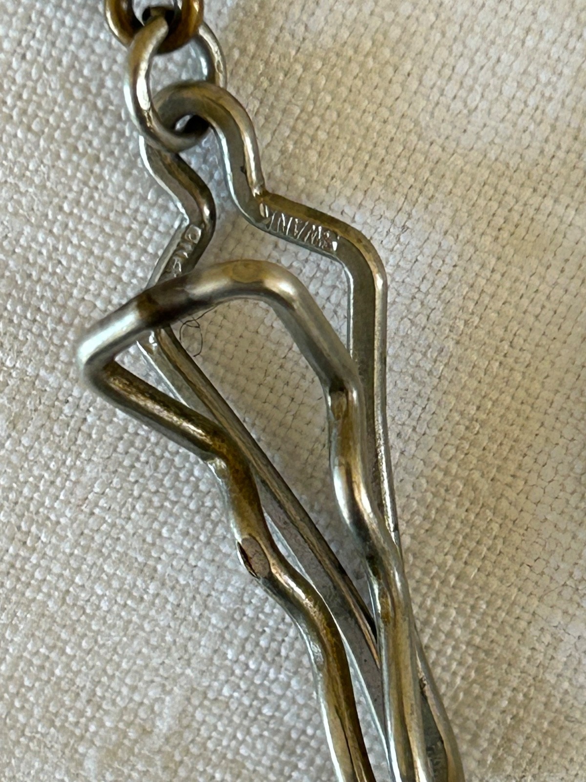 Vintage Signed SWANK Pocket Watch Chain with Slide