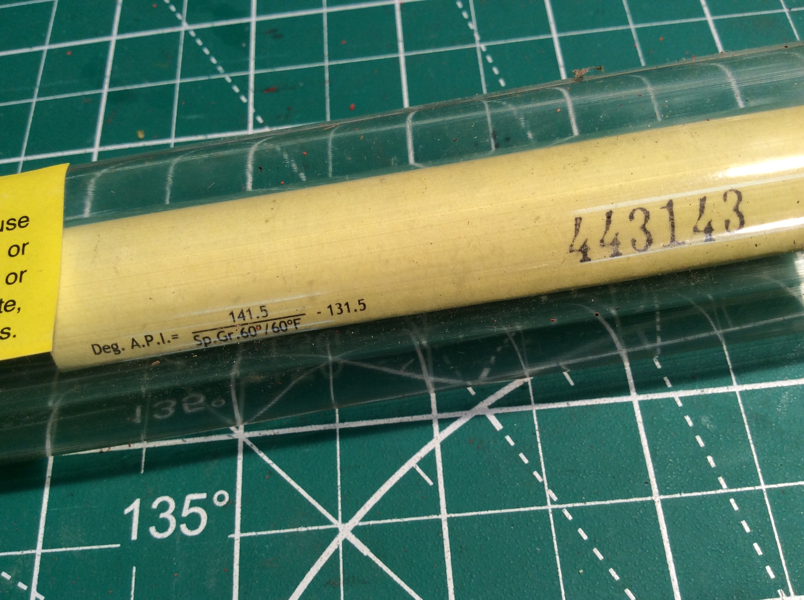 Hygrometer Petroleum Refinery API Scale Mod 141.5 Temp 60F ASTM 56HL (5)