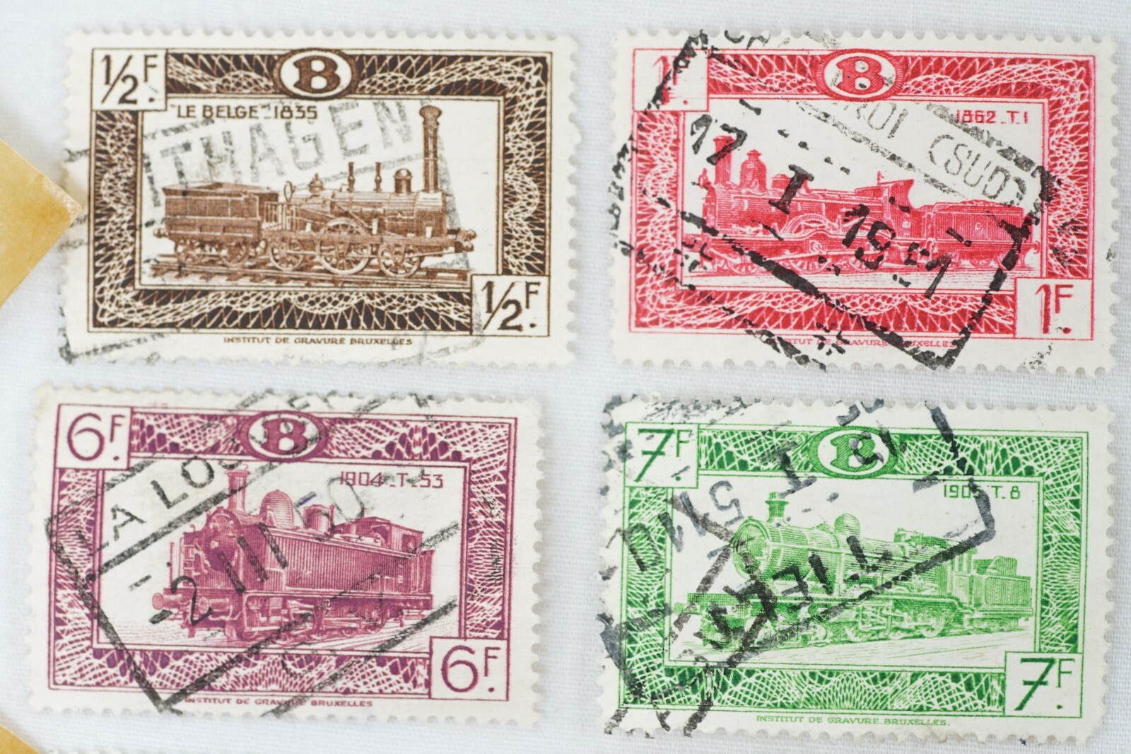 1949 Belgium Locomotive Stamps w/ Commemorative Electric Locomotive Q327