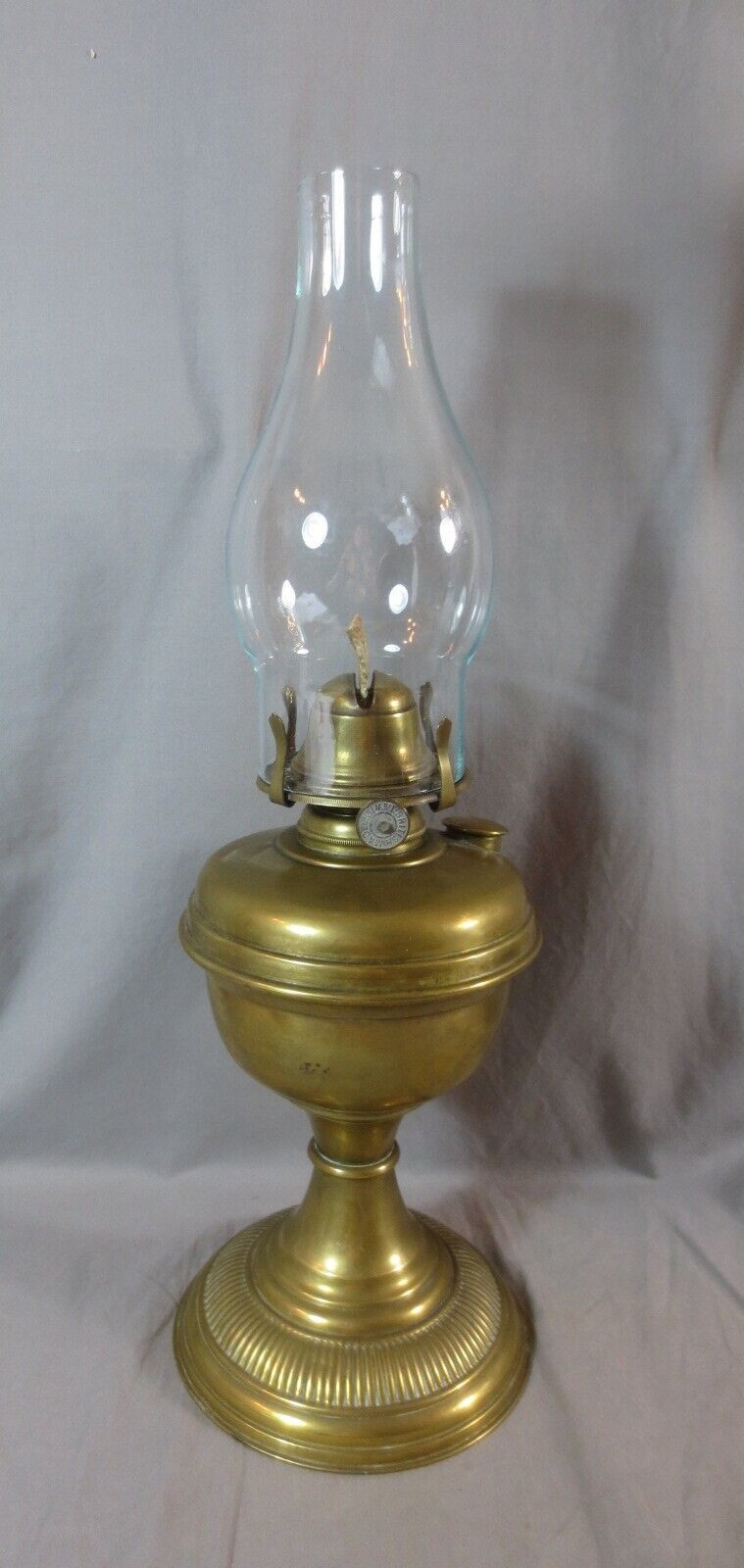 Antique Vintage British Made  Oil Lamp  & Chimney Shepards Hut Farmhouse