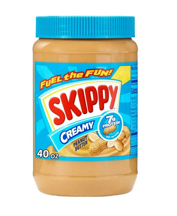 SKIPPY Peanut Butter, Creamy, 7 g protein per serving, Shelf-Stable, 40 oz Plast