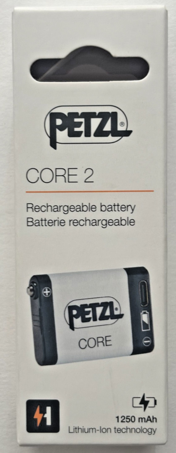 Petzl Core 2 Headlamp USB-C Rechargeable Lithium Hybrid System Batteries 2x NEW!