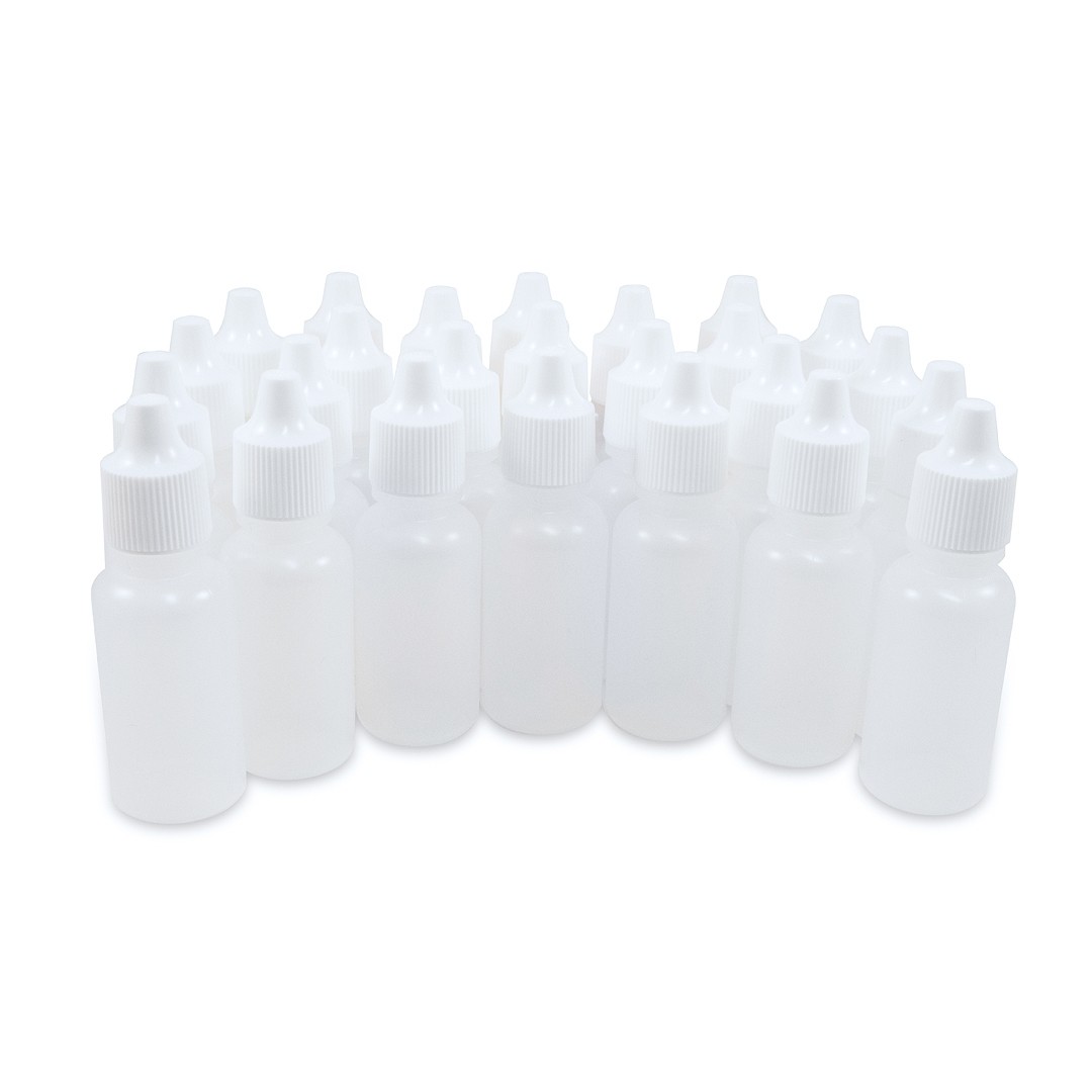 Huge Miniatures Dropper Bottles for Model Paint 17ml Clear - 25 Pieces
