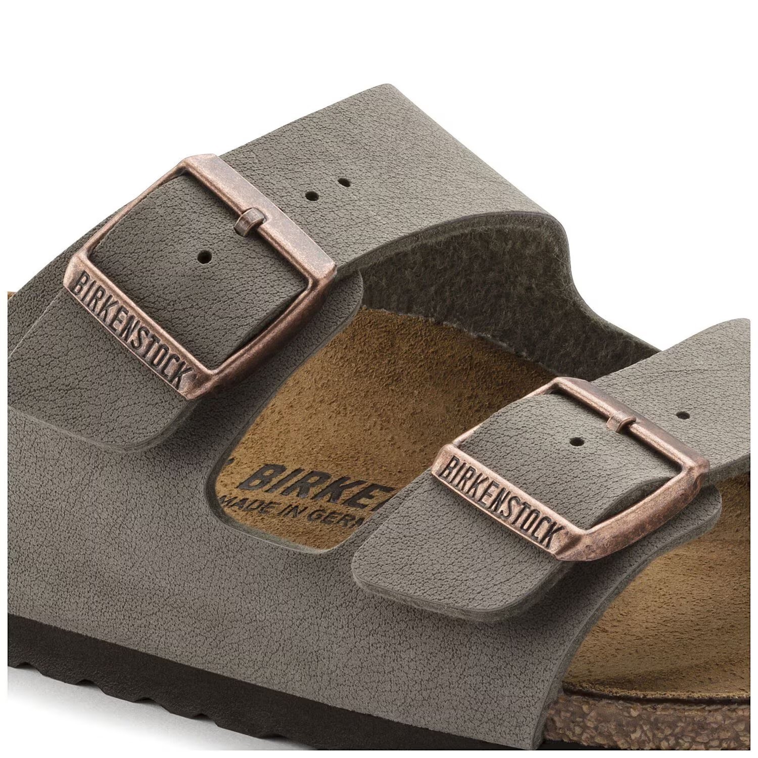 Birkenstock Arizona Birkibuc Stone Soft Footbed Unisex Comfort Sandals