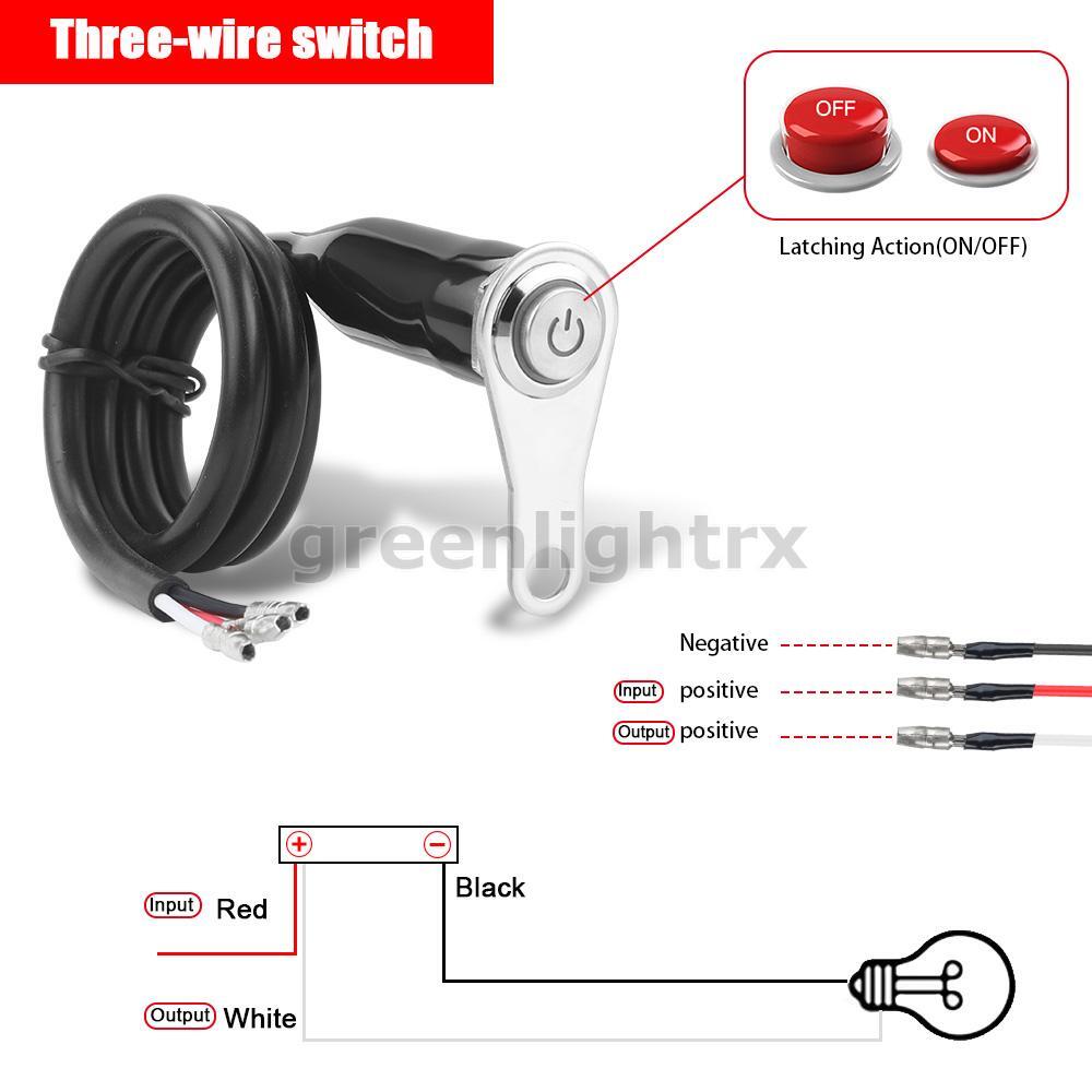 LED Motorcycle Switch ON/OFF Handlebar Mount Push Button 12V Headlight Fog Light