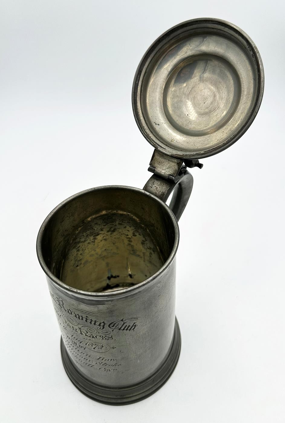 VICTORIAN SOUTHPORT ROWING CLUB ROWING PEWTER TROPHY CUP 1872 J DIXON & SONS