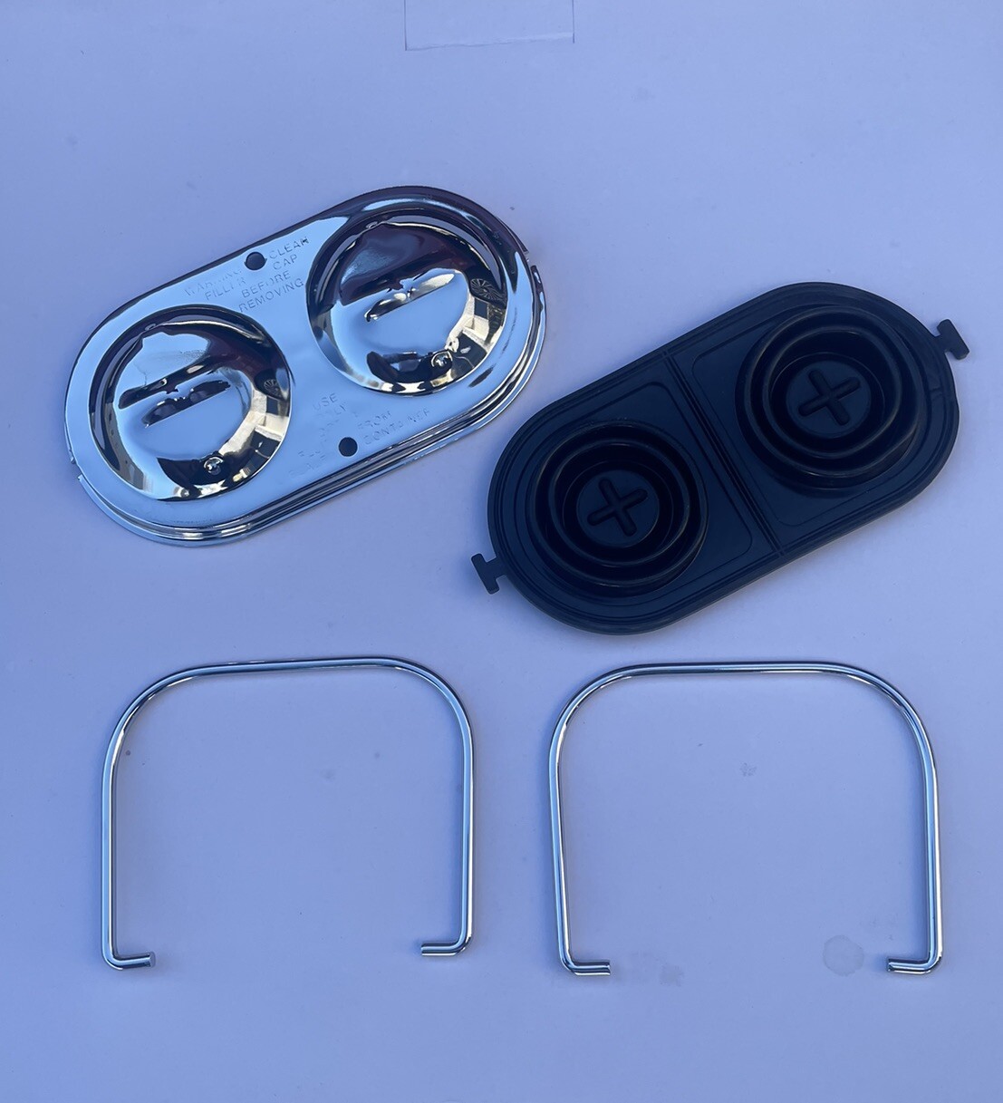 67-82 Chrome GM Brake Master Cylinder Top Hold Down Bail cover lid clamp