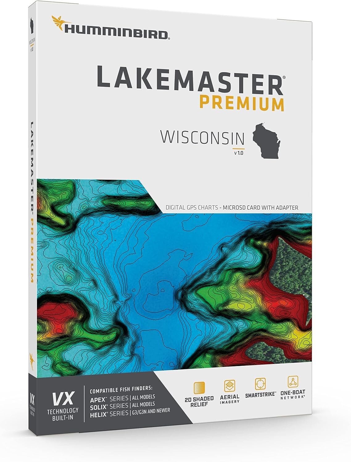 Humminbird LakeMaster VX Premium [Wisconsin V1] APEX/SOLIX/HELIX #602010-1