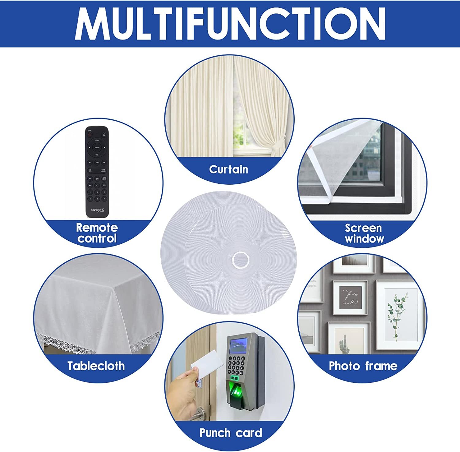 16 Ft Self Adhesive Tape Hook and Loop Fastener Extra Sticky Back Heavy Duty US