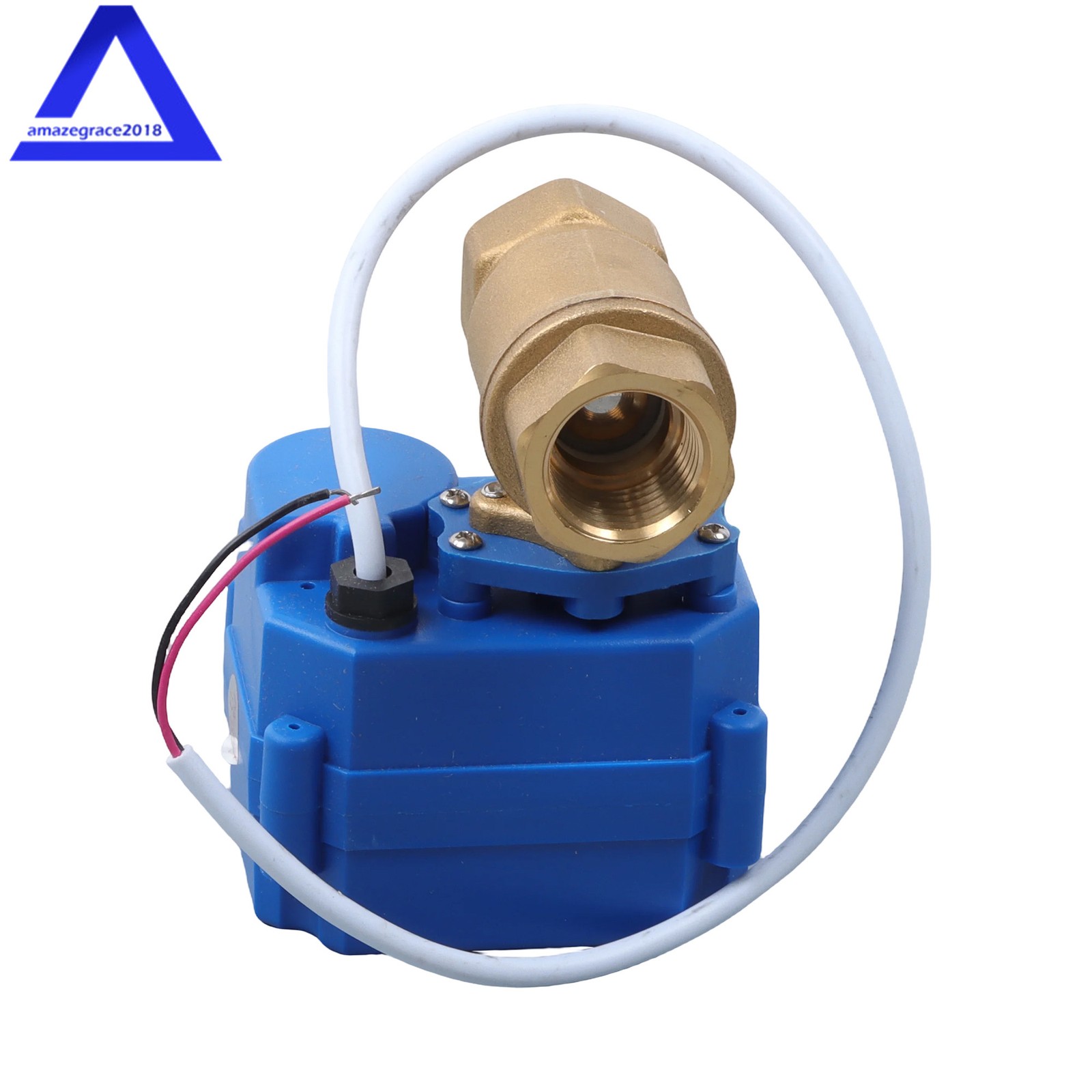 1/2" Brass Motorized Ball Valve, Full Port, 9-24V AC/DC, 2 Wire Auto Return