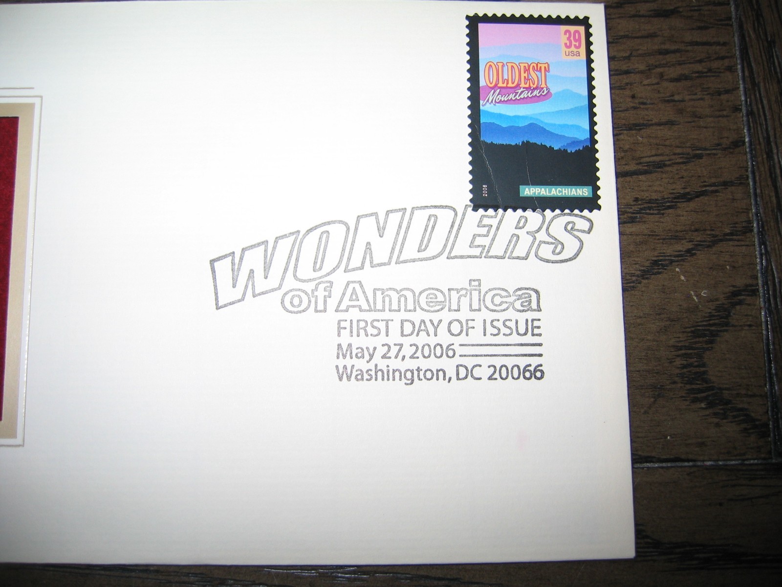 2006 Wonders of America Oldest Mountains Appalachians Replica Golden Cover Stamp