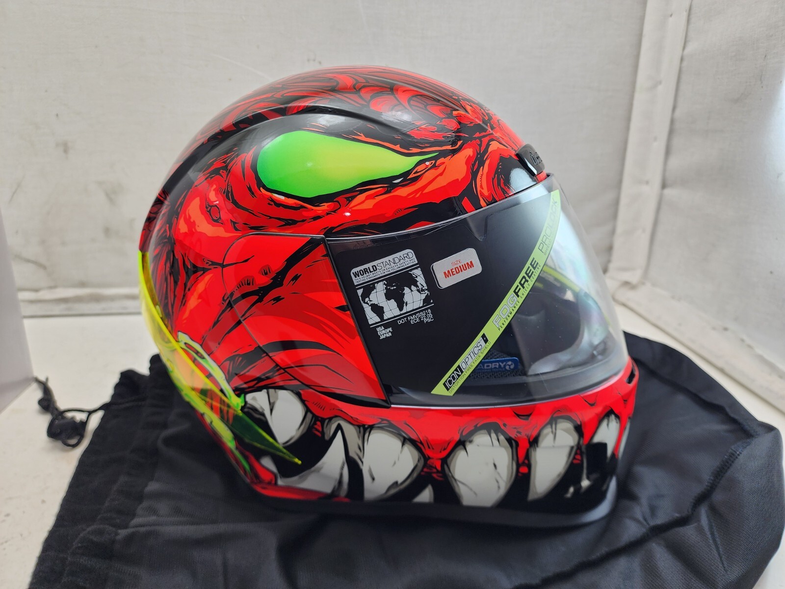NEW Icon Airform Full Face Motorcycle Helmet Manik'r Red - Size Medium - *READ*