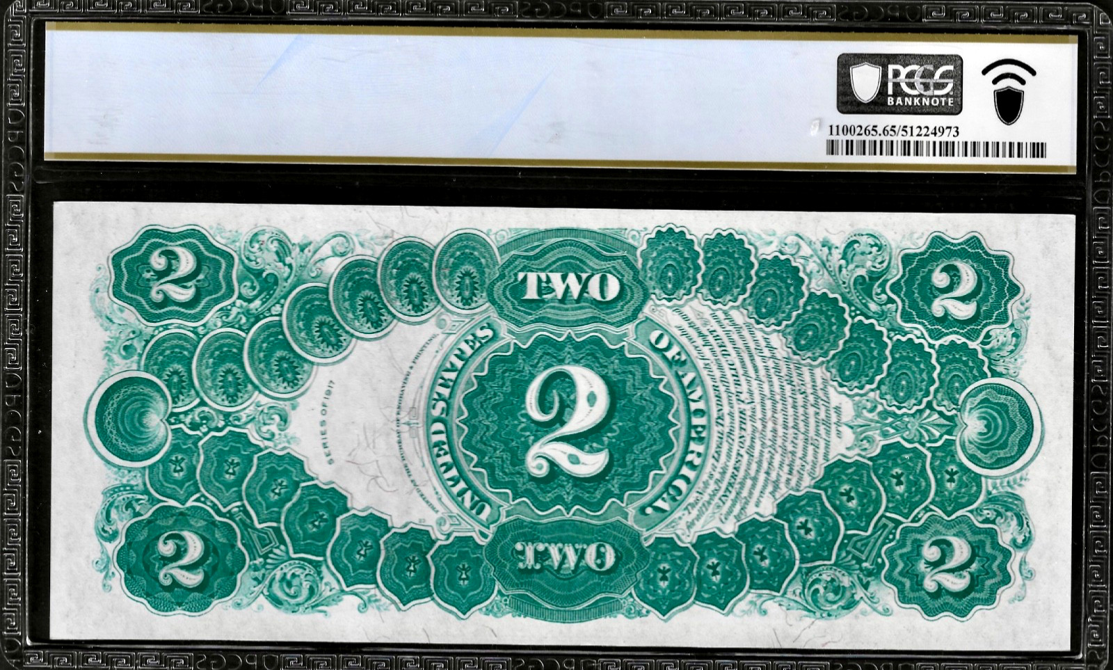 Ultra PQ 1917 US Large Size Legal Tender Deuce $2 Note Fr. 60 PCGS Gem 65PPQ