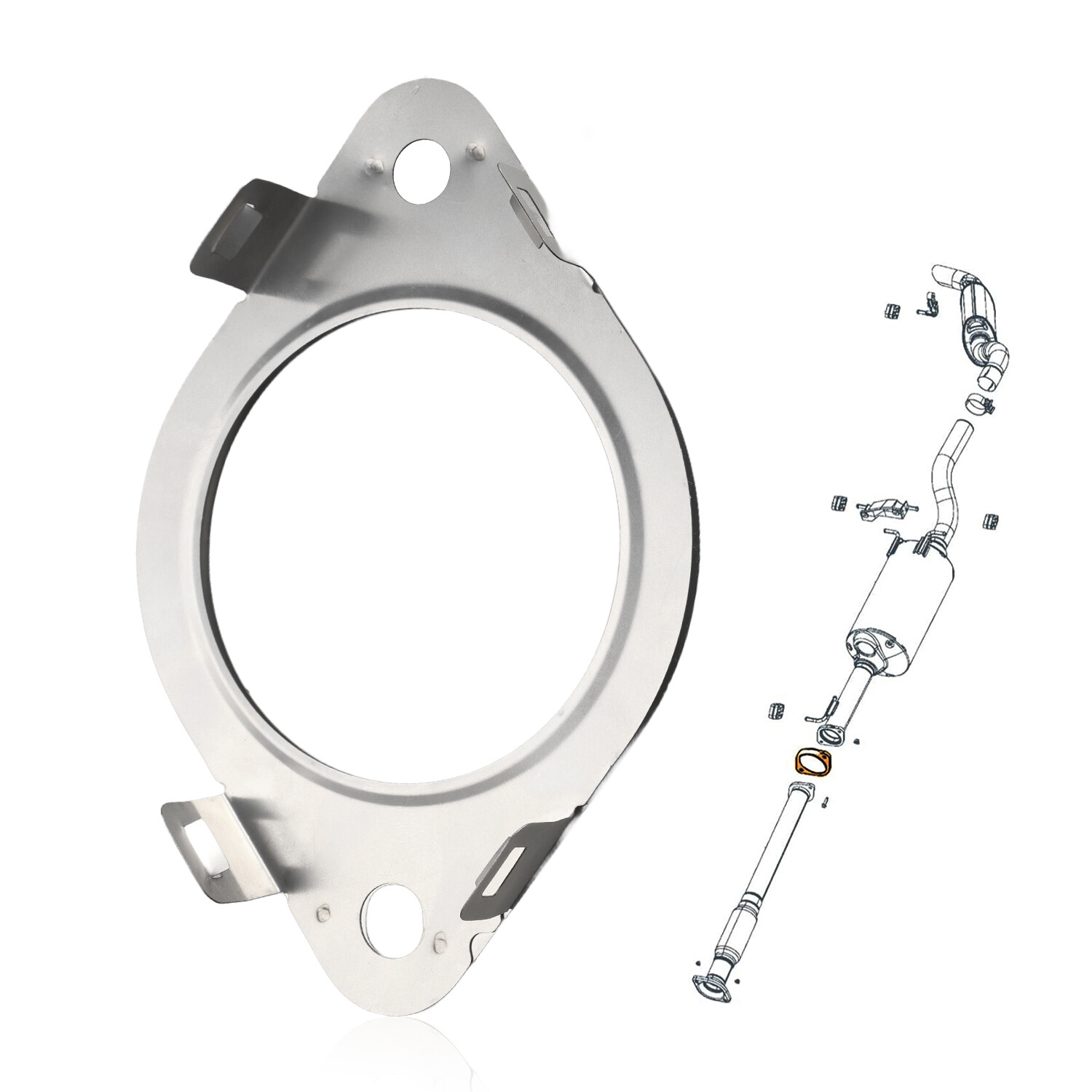 1PCS Exhaust Pipe Gasket for Dodge 2019-2022 Ram 1500 3.6L 5.7L 68505222AA