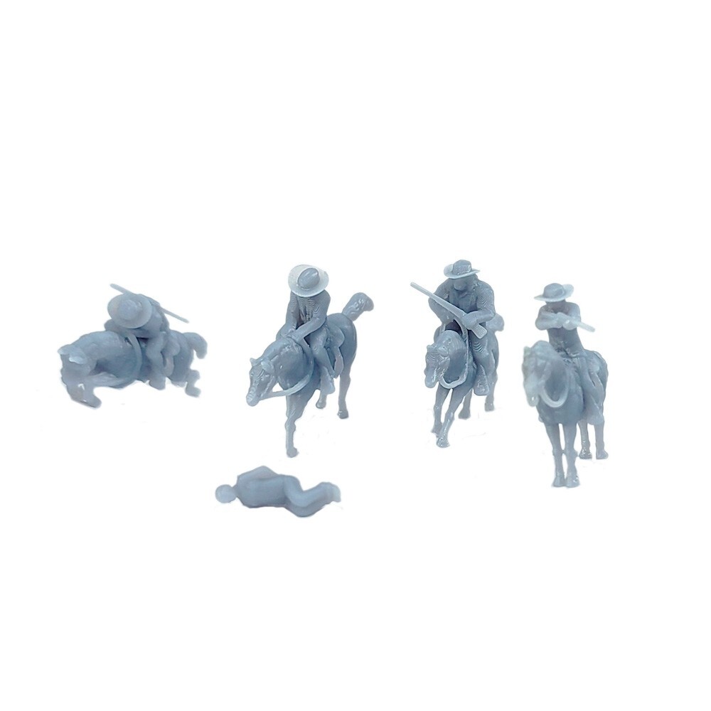 Outland Models Railroad Layout Old West Cowboy on Horse Figure Set 1:87 HO Scale