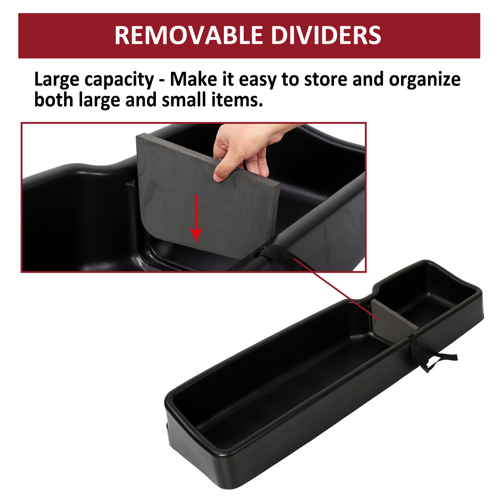 Under Seat Storage Box For 15-24 F150 17-20 F250 F350 18-24 F450 Super Crew Cab