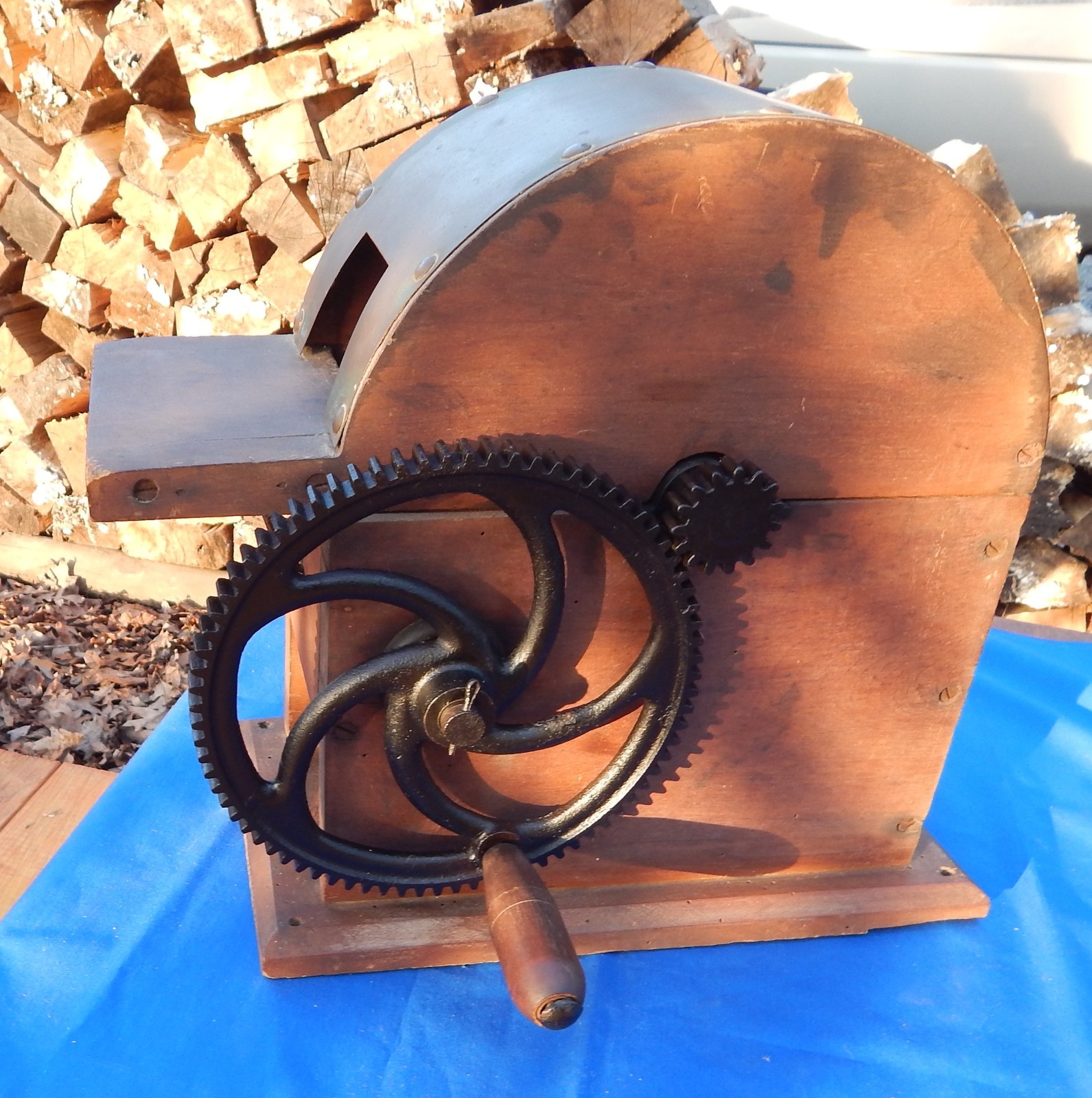 1800s Horseradish/Hard Cheese Grinder - Brass, Cast Iron and Wood