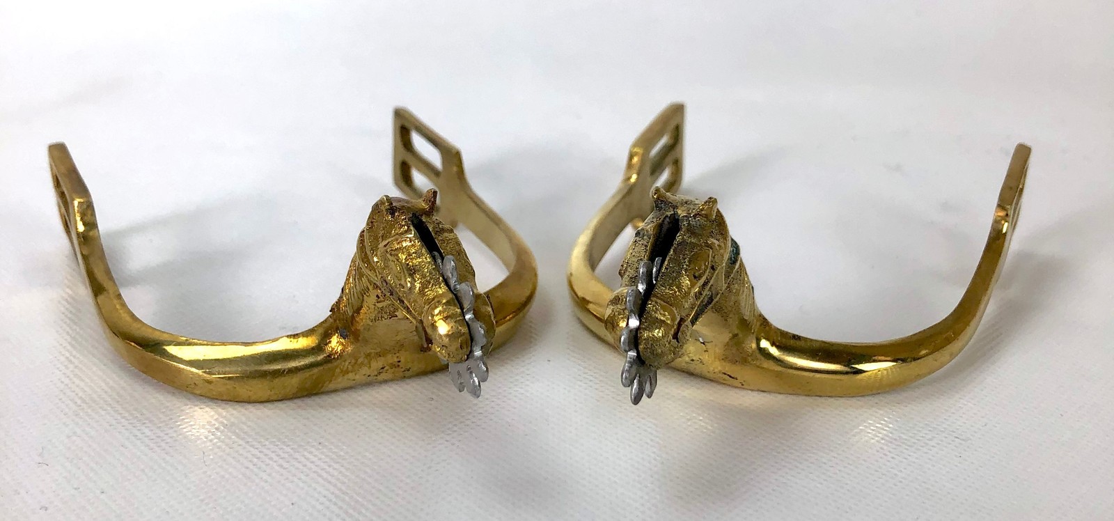 Cavalry Spurs for Boots - Brass Horse Head