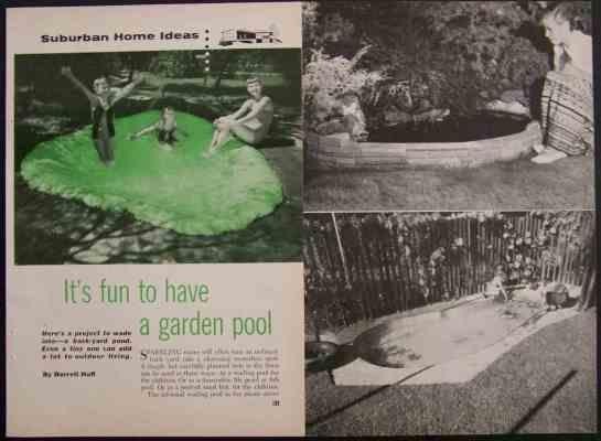 Garden Pool-Backyard Fish Pond How-To Build PLANS Cement