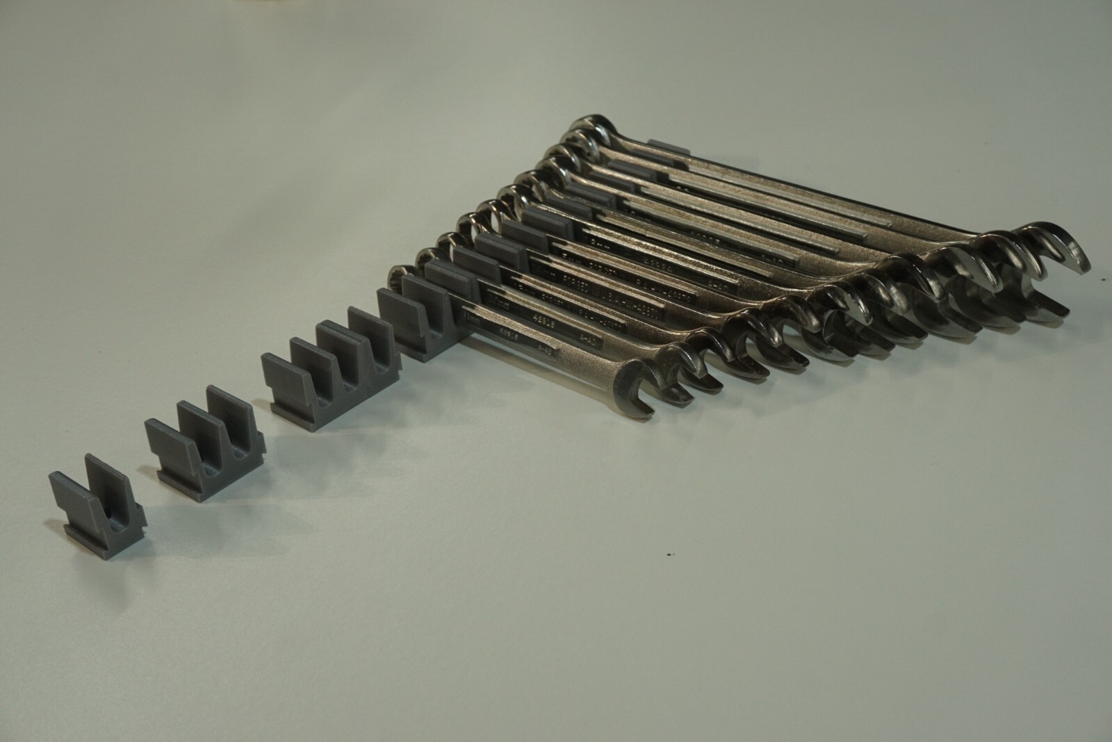 Modular Wrench Organizer | Compact Tool Storage | Slots hold 18 Tools SAE or mm