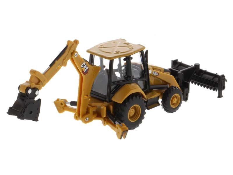 CAT 420 XE Backhoe Loader w/ Work Tools 1:64 Scale Model - Diecast Masters 85765