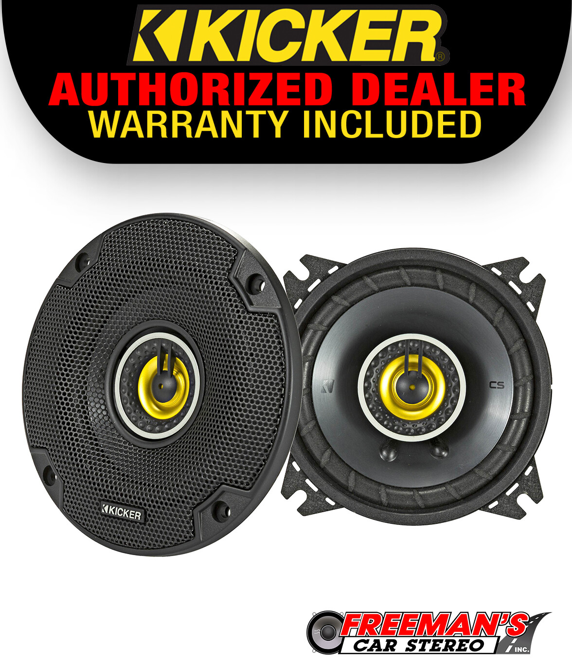 Kicker 46CSC44 4" 2-Way Car Speakers - PAIR