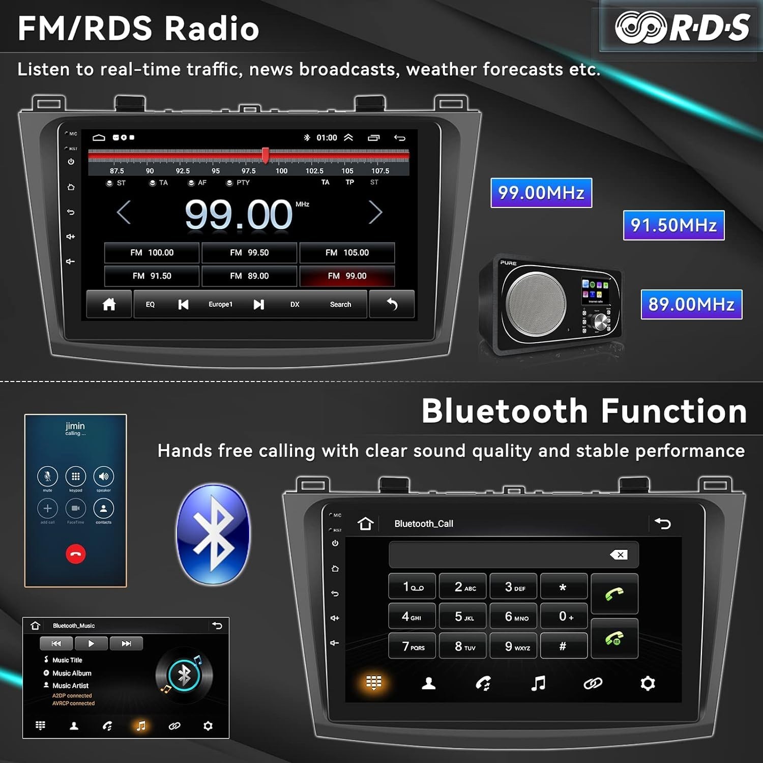 For Mazda 3 2010-2013 10" Android 14 Car Stereo Radio GPS Navi CarPlay BT FM+Cam