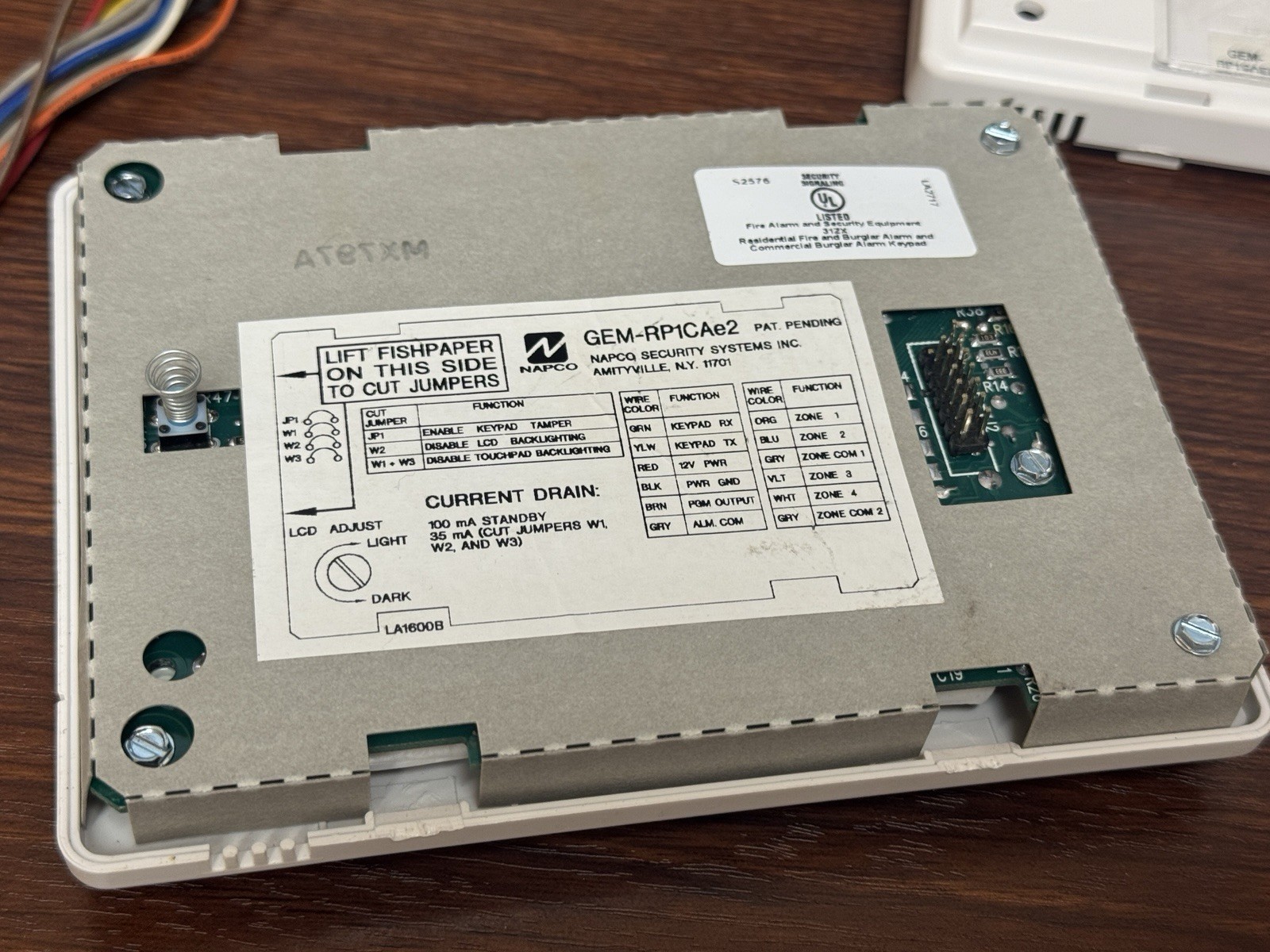 Napco Gemini GEM-RP1CAe2 Security System Keypad Alarm Panel Control